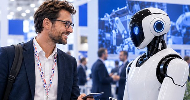 Humanoidní roboti jsou hlavním magnetem Mezinárodního strojírenského veletrhu v Brně.