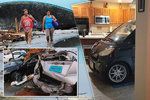 Američan přípravu na hurikán pojal po svém, auto si zaparkoval do kuchyně.