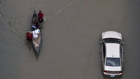 Povodně v Texasu během řádění hurikánu Harvey