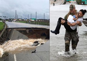 Hurikán Harvey sice zeslábl v tropickou bouři, dál však sužuje Texas