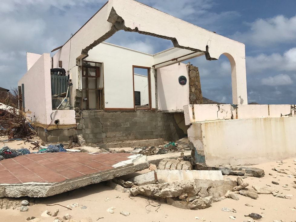 Zničená obydlí po hurikánu Irma.