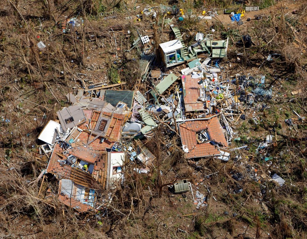 Zničená obydlí po hurikánu Irma