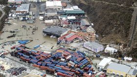 Řádění hurikánu Irma na ostrově St. Martin v Karibiku