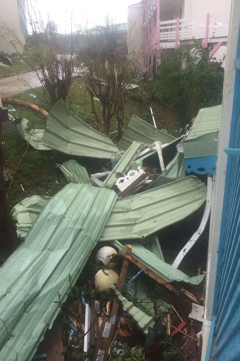 Řádění hurikánu Irma na ostrově St. Martin v Karibiku