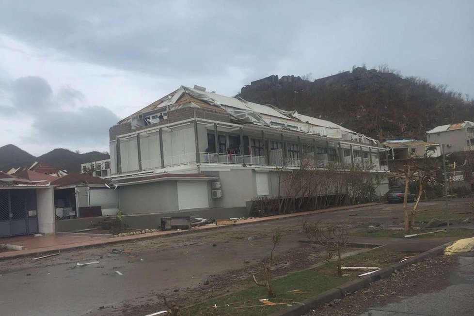 Řádění hurikánu Irma na ostrově St. Martin v Karibiku