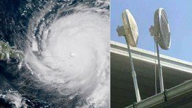 Američané se snaží odvát hurikán Irma větráky.