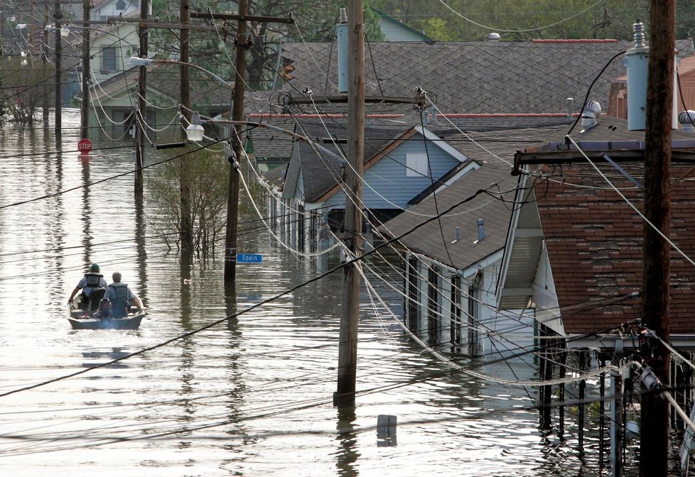 Hurikán Katrina v New Orleans, září 2005.