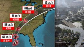 Hurikán Nate dosáhl americké pevniny. New Orleans, které zpustošil hurikán Katrina (snímek vpravo), se ale vyhnul.