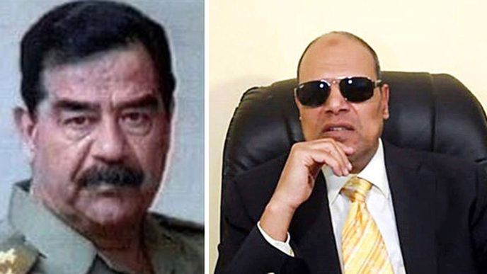 Údajná podoba Saddáma Husajna z letošního roku (vlevo). Vpravo je Egyptský novinář Anis Aldeghidy, který tvrdí, že Husajn žije.