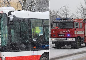 Drsná srážka autobusů si vyžádala šest zraněných.