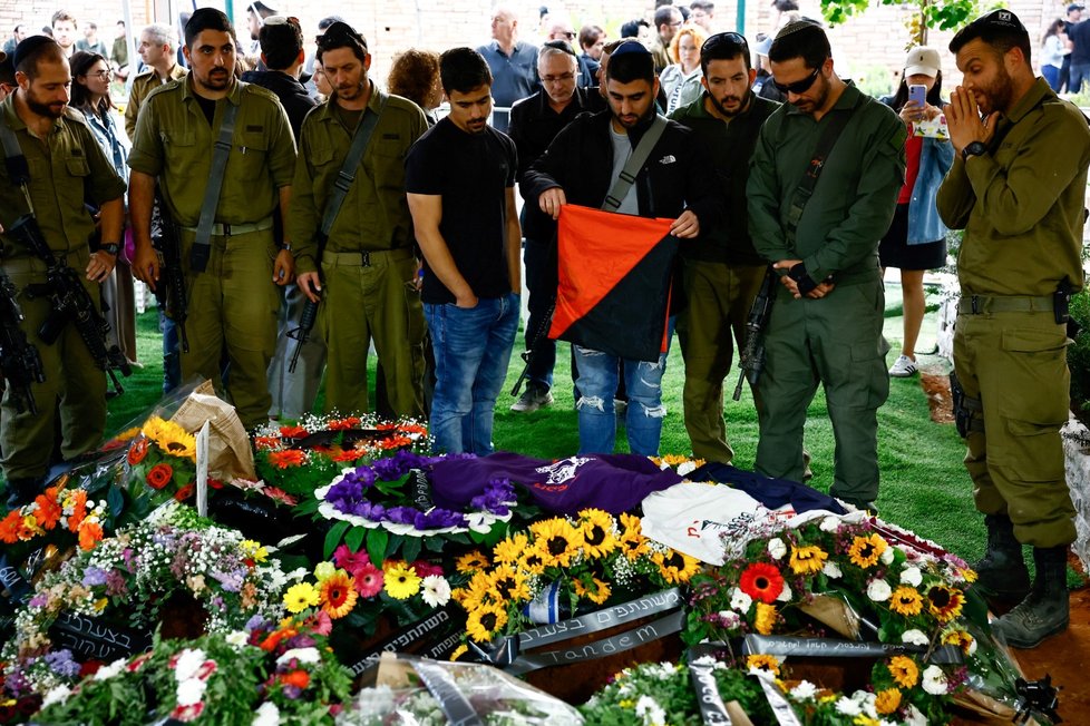 Pohřeb Konstantina Suška, který padl v Gaze (1. 1. 2024).