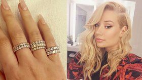 Iggy Azalea se na Instagramu pochlubila se sedmi diamantovými prsteny