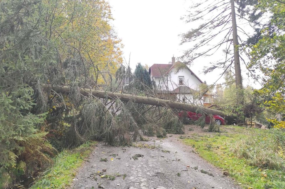 Řádění bouře Ignatz v Karlovarském kraji (21.10.2021)
