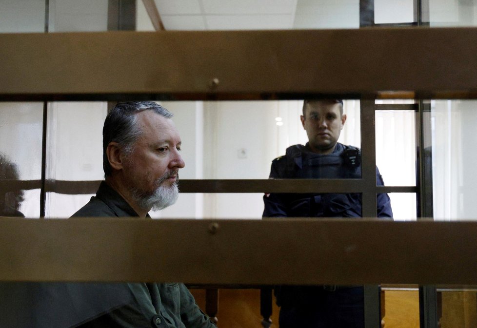 Igor Girkin alias Strelkov u soudu v Moskvě (29. 8. 2023)