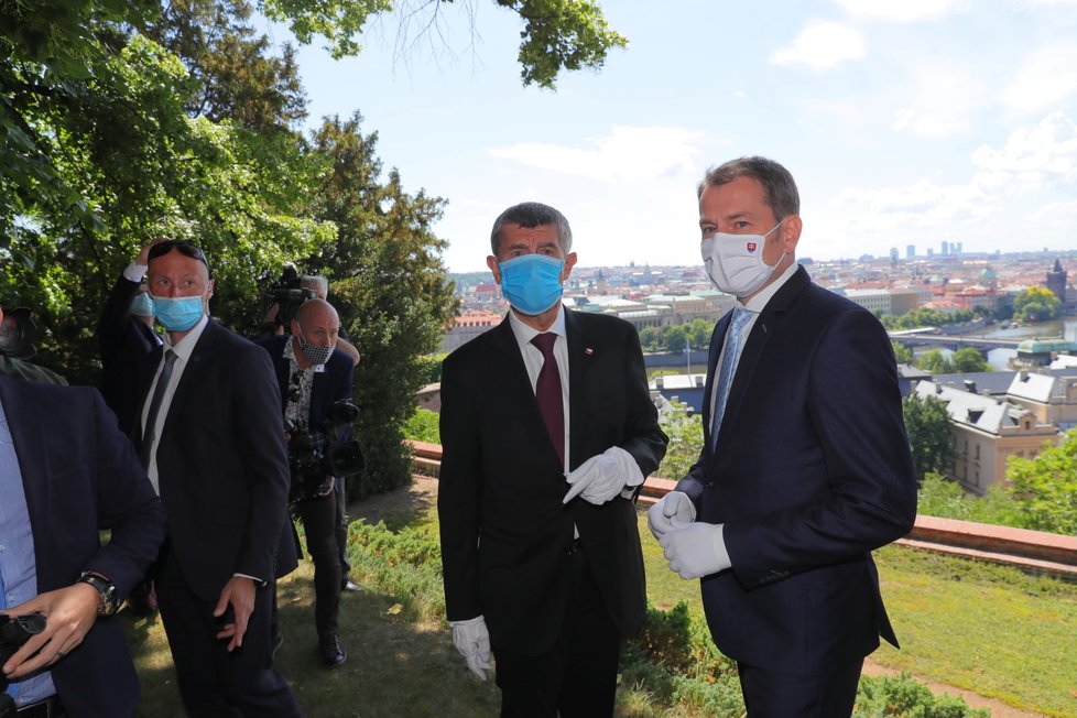 Přivítání slovenského premiéra Igora Matoviče na první oficiální návštěvě Česka (3. 6. 2020)