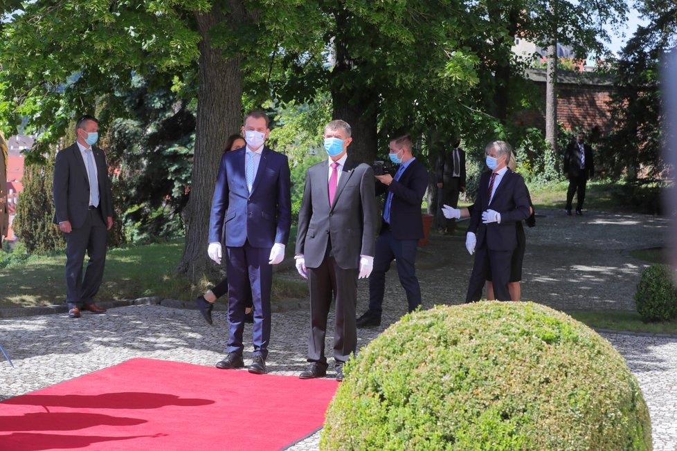 Přivítání slovenského premiéra Igora Matoviče na první oficiální návštěvě Česka (3. 6. 2020)