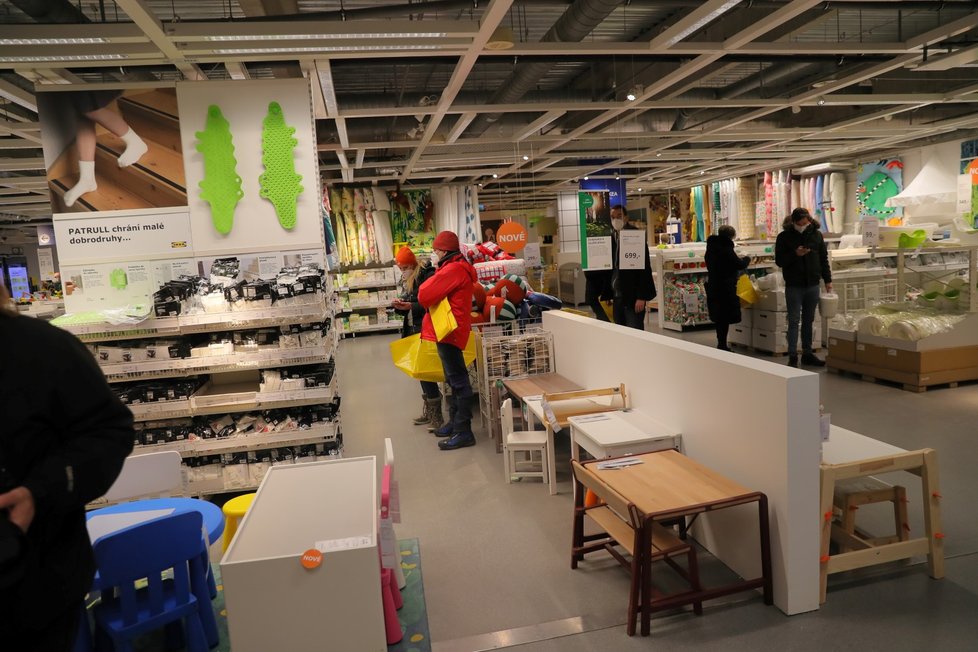 IKEA v Praze na Zličíně po znovuotevření (3. 12. 2020)