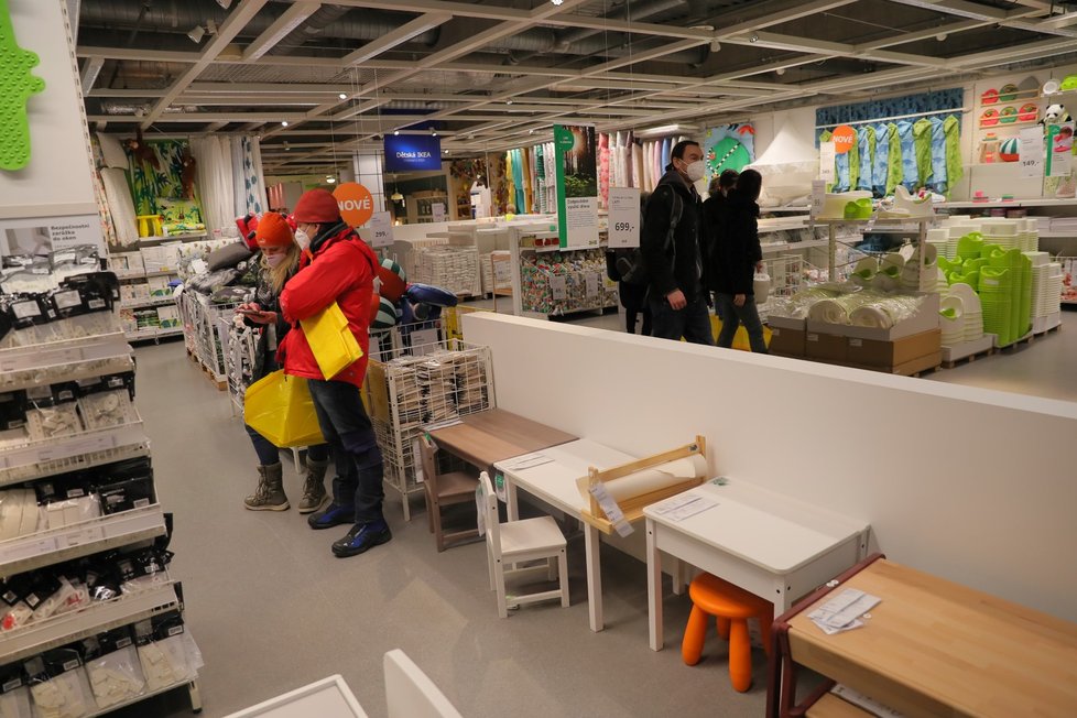 IKEA v Praze na Zličíně po znovuotevření (3. 12. 2020)