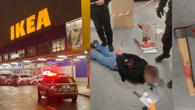 Muž se vypravil do Ikey se sekerou v ruce. Demoloval tam nábytek. Ten následně poléval červenou barvou. (18. listopad 2022)