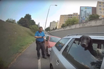 Pražští strážníci museli vysvobodit psa, kterého nechal majitel zavřeného v autě. (21. srpen 2023)