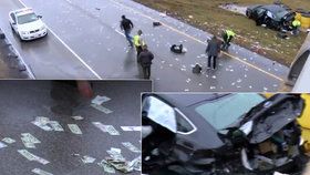 V Illinois „pršely“ peníze na dálnici. Policie ji uzavřela a bankovky sbírala.