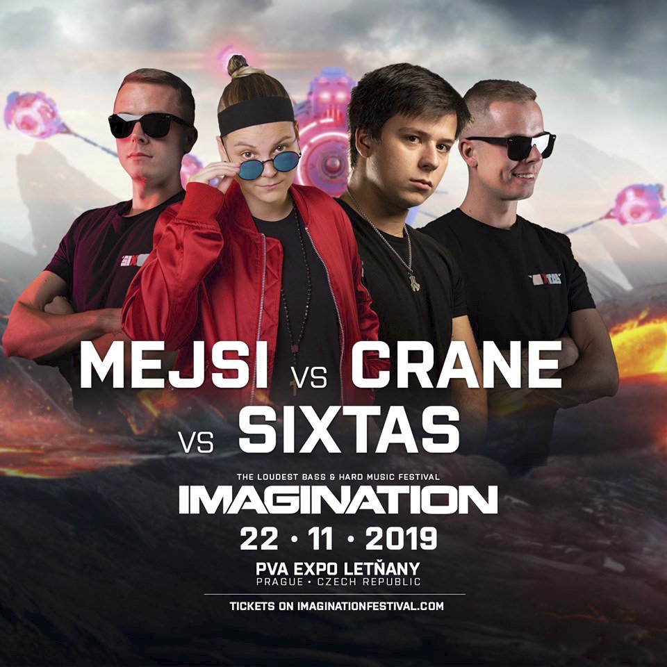 Na Imagination Festivalu 2019 vystoupí   Mejsi vs. Crane vs. Sixtas.