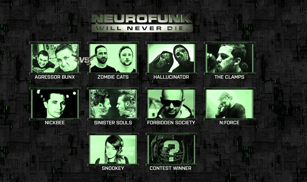 Line-up Neurofunk Will Never Die stage