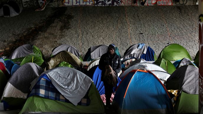 Tábořiště migrantů v Paříži