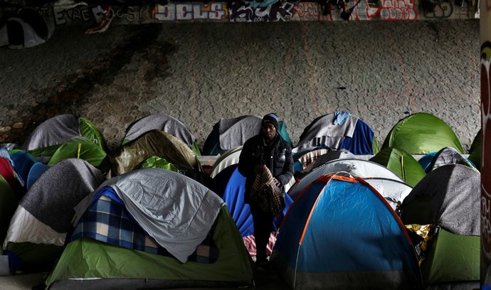 Tábořiště migrantů v Paříži
