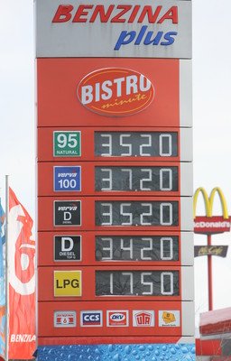 Benzina u Průhonic