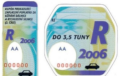 Dálniční známka pro rok 2006. Její platnost končí už 31. prosince 2006! O měsíc dříve, než bylo zvykem.