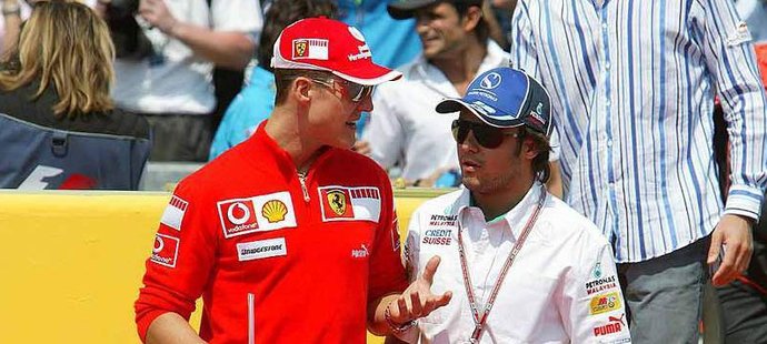 Michael Schumacher a Felipe Massa na jedné z velkých cen formule 1