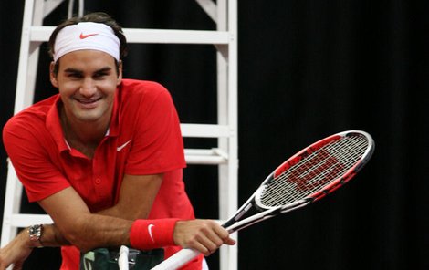 Federer přijel na Davis Cup do Prahy nejen coby hvězda sportovní, ale i marketingová.
