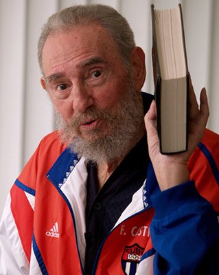 Fidel Castro při televizním projevu.