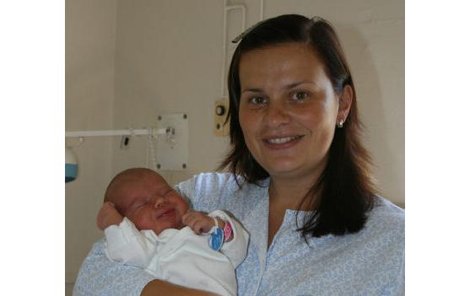 Hana Šuláková se svou Meliskou. Už v porodnici.