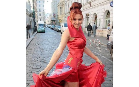 Hlavním symbolem národního kostýmu, který Eva Čerešňáková předvede na Miss Earth 2007 na Filipínách, je zlatě vyšitý motiv českého lva. Lev je umístěn na širokém pásku kolem pasu. Dominantou šatů je velká sukně táhnoucí se doz