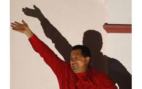 Hugo Chávez slaví.