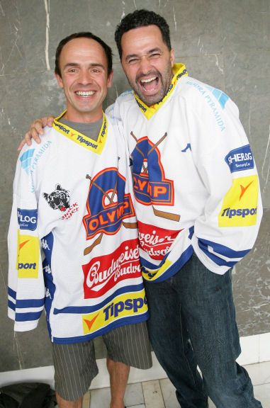 Martin Dejdar (vpravo) s Petrem Formanem alias hokejista Krol a hokejista Andy.