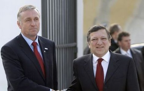 Mirek Topolánek a šéf Evropské komise José Barros