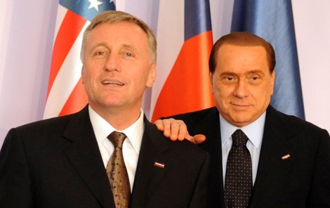 Mirek Topolánek se Silviem Berlusconim