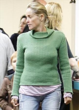 Nikdo ji na ulici nepoznal, ani ve frontě v obchodě nedostala přednost. Nikdo v téhle pohledné ženě ve vytahaném roláku nehledal ikonu amerického filmu Sharon Stone (52).