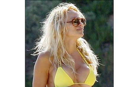 Pamela Anderson si s velikostí horního dílu plavek hlavu neláme...