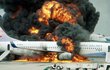 Po explozi motoru letadlo začalo hořet...