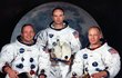 Posádka kosmické lodi Apollo 11 – zleva: Neil Armstrong, první člověk na Měsíci, Michael Collins, který řídil velitelskou loď, a Edwin Aldrin, který spolu s Armstrongem přistál s měsíčním modulem Eagle na Měsíci.