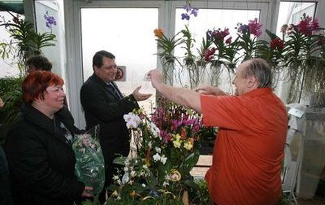 Premiér ČSSD koupil manželce čtyři orchideje.
