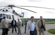 Premiér přiletěl do jižních Čech vrtulníkem.