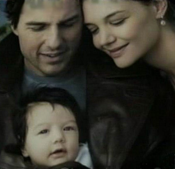Tom Cruise, Katie Holmes a jejich dcerka Suri.