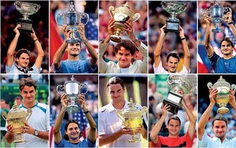 Už desetkrát vyhrál ROGER FEDERER Grandslam. 