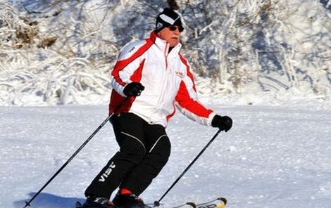 Václav Klaus na Silvestra lyžoval ve Špindlerově Mlýně.