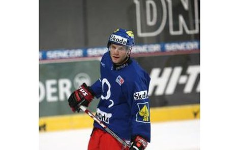 Václav Varaďa na tréninku hokejové reprezentace.